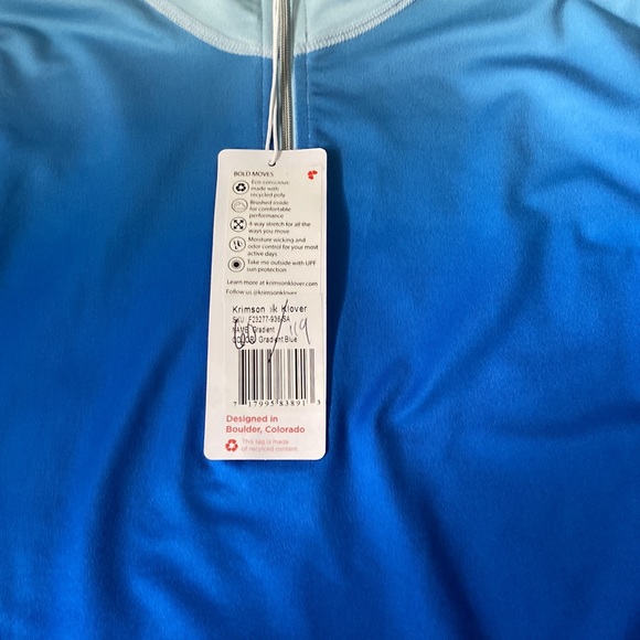 NWT Krimson Klover Ombré Blue 1/4 zip pullover perfect for spring or anytime - Picture 5 of 5